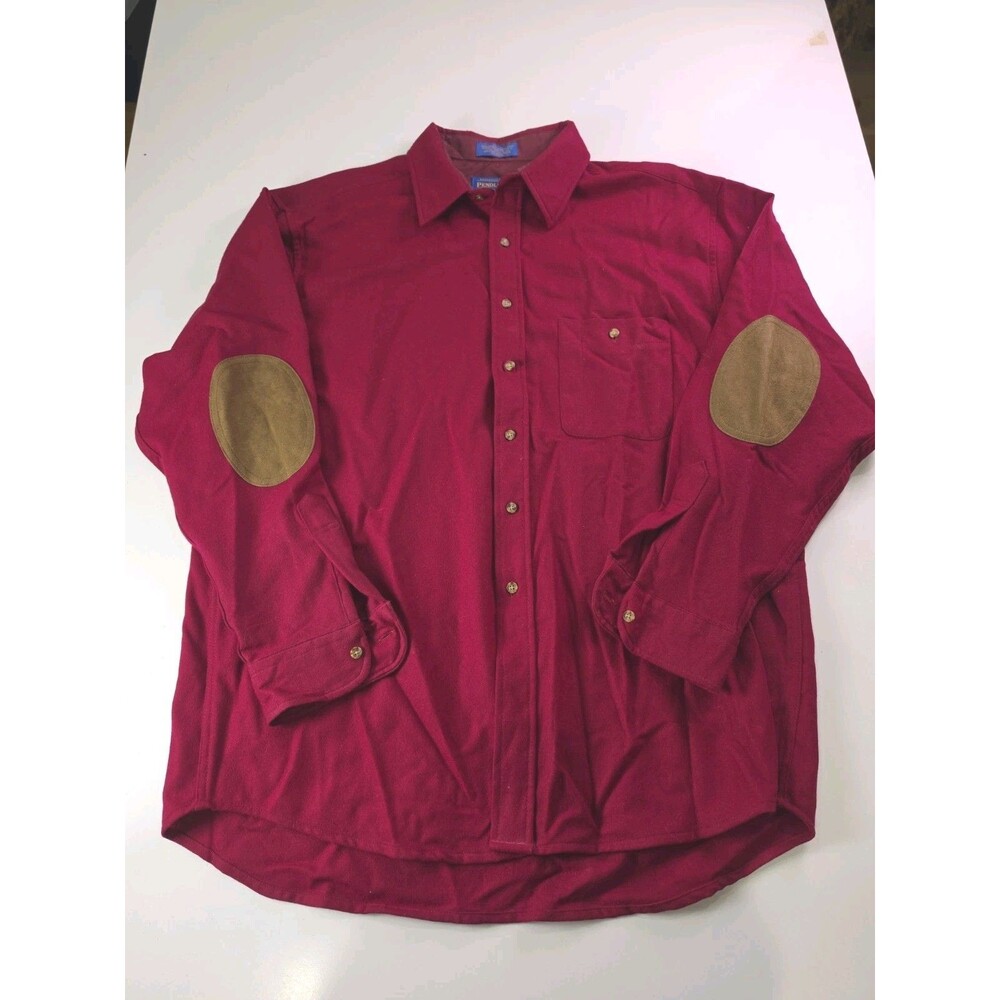 Vintage Pendleton Button Up Shirt Men’s XL Wool Ranchwear Suede Elbow Patch